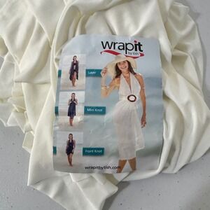 Wrapit by Tish Multi-Way Resort Dress Swimsuit Cover Up Beach Cream Women OS